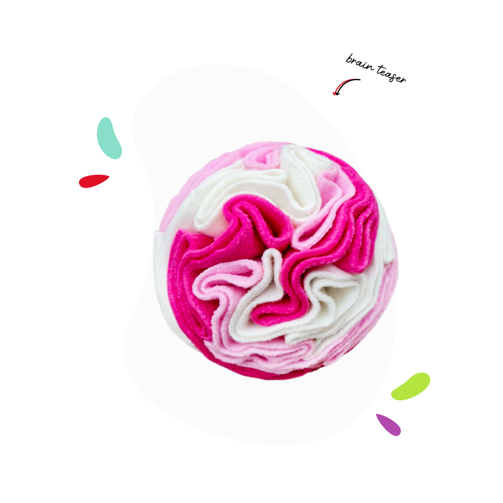 snoofle-ball-hero_021121 Snoofle balls hero image of ball in floof white, lollipop and bubblegum