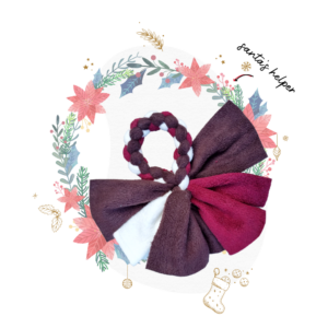 christmas party rings hero image in chocolate, mulberry and floof white colours